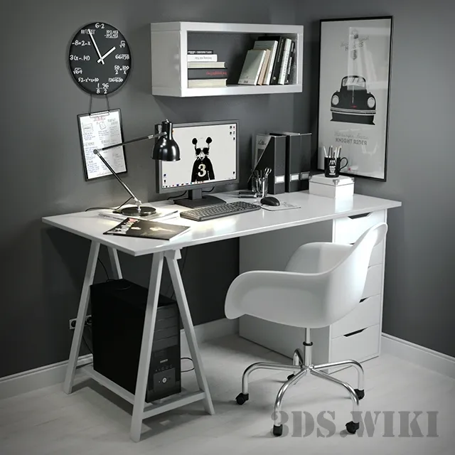 furniture – Work room with different items 3D Model furniture – Work room with different items 3D Model