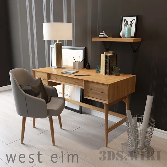 furniture – Work table with a chair and other items 3D Model furniture – Work table with a chair and other items 3D Model