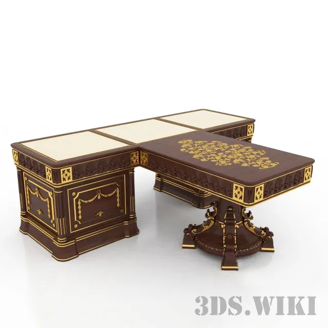 furniture – Working table – 2500x80x77cm – (amsoft) 3D Model