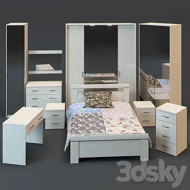 furniture_fo_ bedrooms_CAPRI pine 3DModel