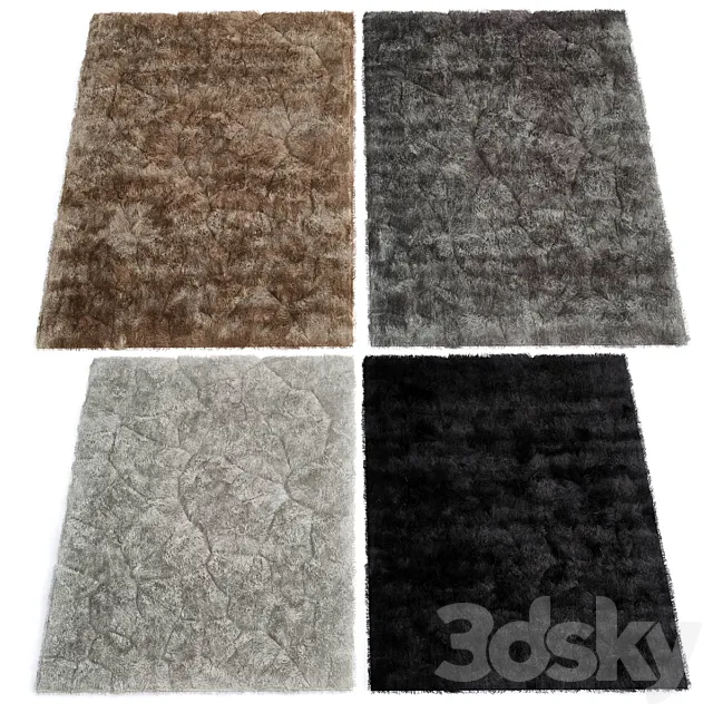 Furry carpet of 4 kinds 3DModel Furry carpet of 4 kinds 3DModel