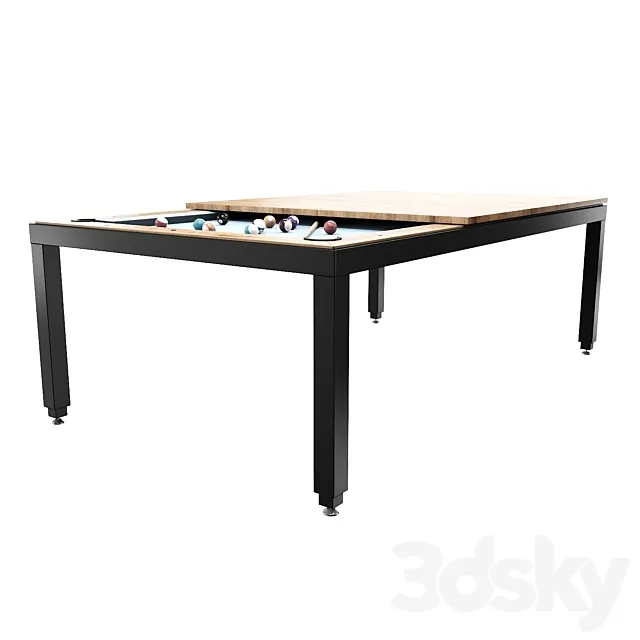 Fusion Pool Table And Dining Table 3D Model