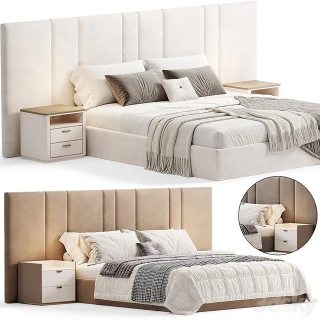 Futuro Bed with wide Headboard By Sensorsleep 3D Model Futuro Bed with wide Headboard By Sensorsleep 3D Model