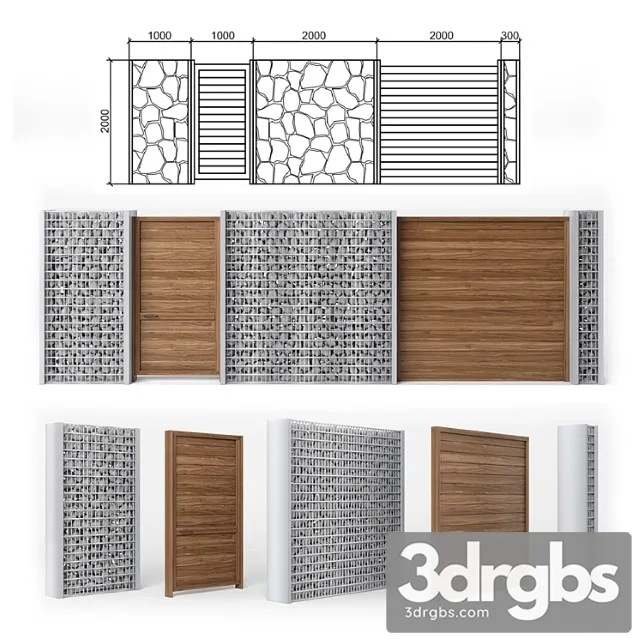 Gabion Fence 1 3D Model Download Gabion Fence 1 3D Model Download