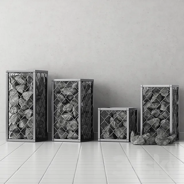 Gabion of rock stones 3D Model Gabion of rock stones 3D Model