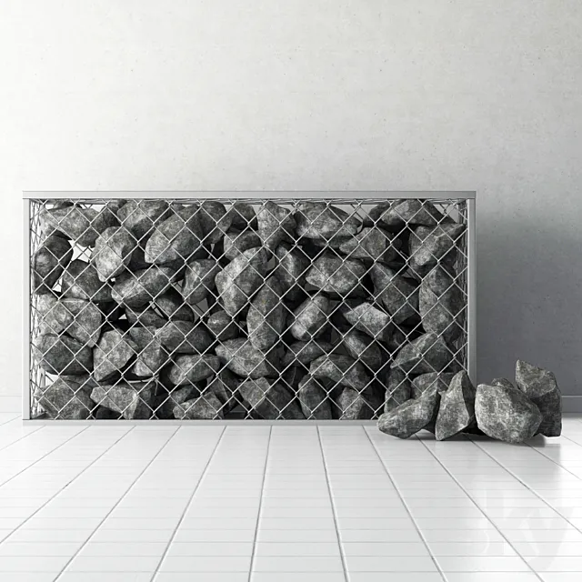 Gabion of rock stones 3D Model Gabion of rock stones 3D Model