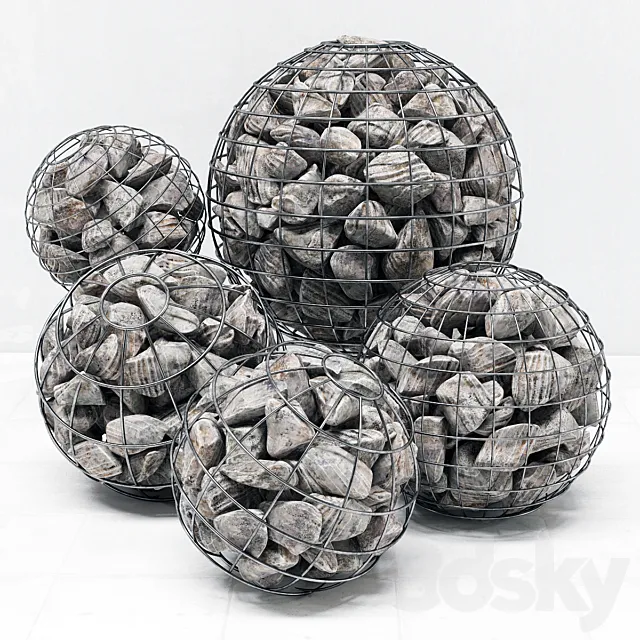 Gabion sphere rock stone _ Gabion sphere from rocky stone 3D Model Gabion sphere rock stone _ Gabion sphere from rocky stone 3D Model