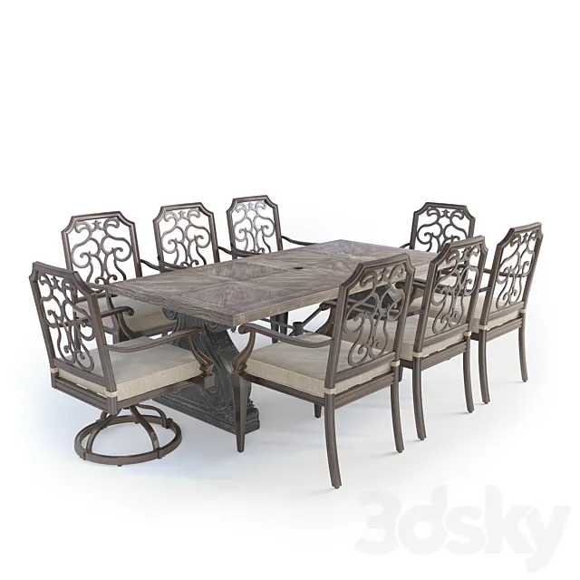 gabrielle dining set 3D Model