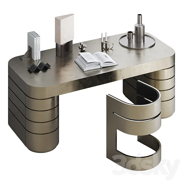 GAE Chair and FRANK Table by JORIS POGGIOLI 3D Model GAE Chair and FRANK Table by JORIS POGGIOLI 3D Model