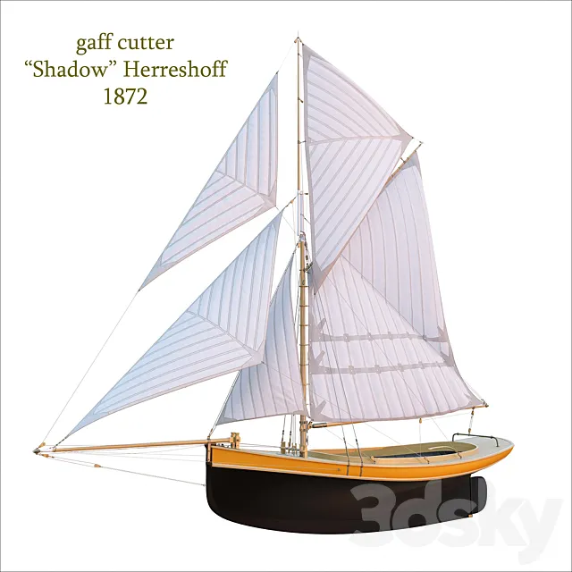 Gaffle yacht “Shadow” 3D Model