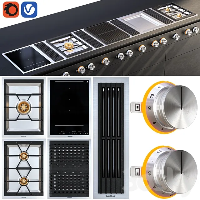 gaggenau cook top 3D Model gaggenau cook top 3D Model