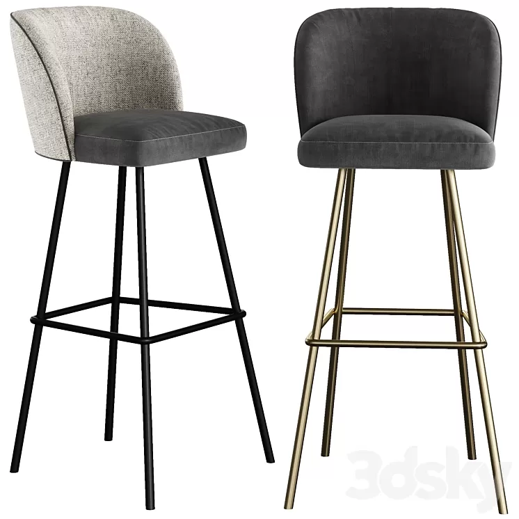 GAIA LINE bar stool By KFF 3D Model GAIA LINE bar stool By KFF 3D Model