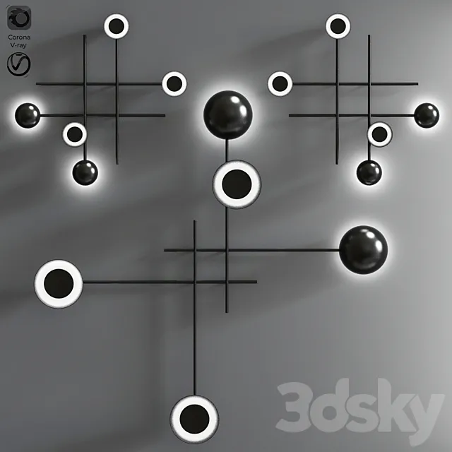 Gaia – Modern suspended or wall led lamp 3DModel