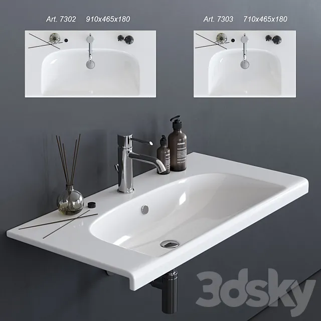 GALASSIA Dream Washbasin art. 7302 art. 7303 3DModel GALASSIA Dream Washbasin art. 7302 art. 7303 3DModel