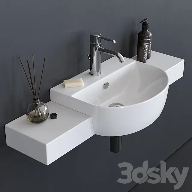 GALASSIA M2 Washbasin art. 5201 3D Model GALASSIA M2 Washbasin art. 5201 3D Model