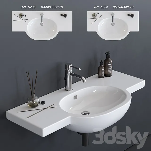 GALASSIA M2 Washbasin art. 5235 art. 5236 3DModel GALASSIA M2 Washbasin art. 5235 art. 5236 3DModel