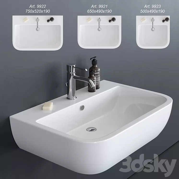 GALASSIA SA02 Washbasin art. 9921 art. 9922 art. 9923 3D Model