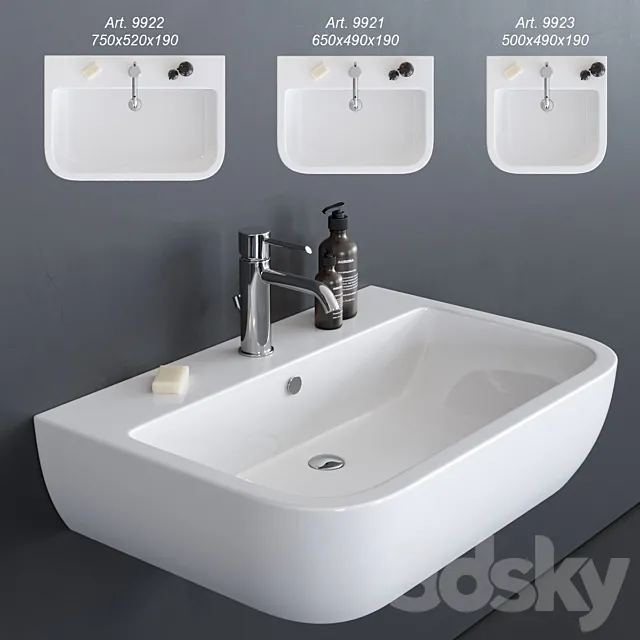 GALASSIA SA02 Washbasin art. 9921 art. 9922 art. 9923 3DModel GALASSIA SA02 Washbasin art. 9921 art. 9922 art. 9923 3DModel