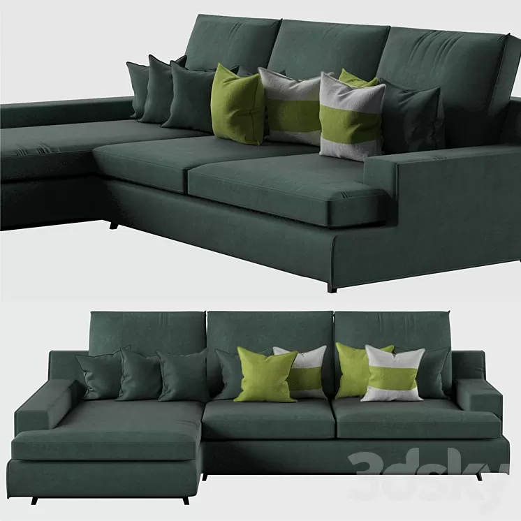 Galimberti Nino corner sofa Hugo 3D Model