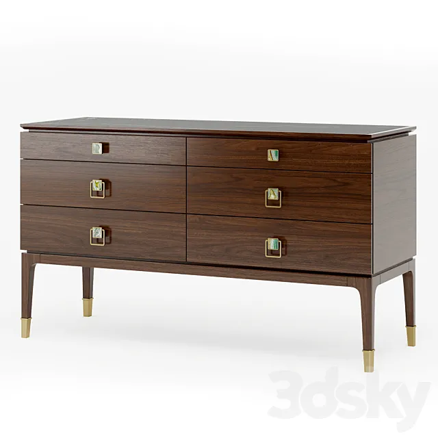 Galimberti Nino NARA CHEST OF 6 DRAWERS cod. Nar 07G 3D Model Galimberti Nino NARA CHEST OF 6 DRAWERS cod. Nar 07G 3D Model