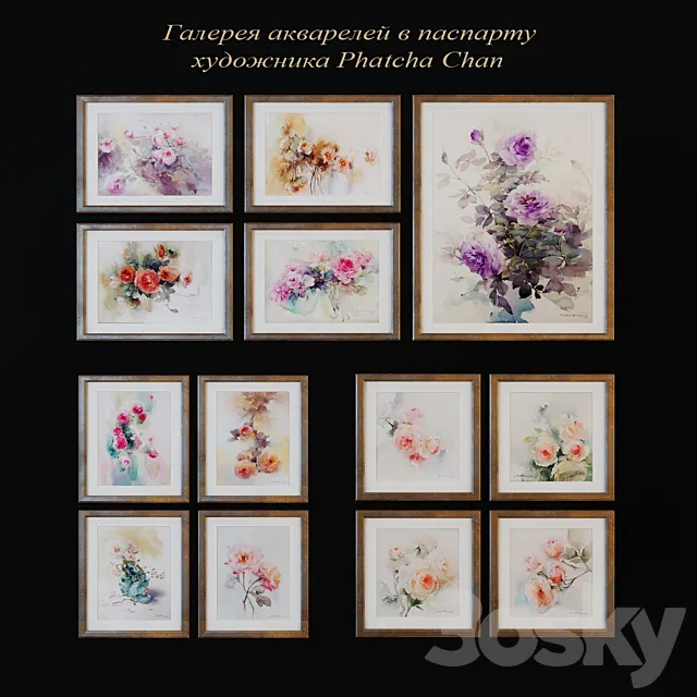 Gallery watercolors Phatcha Chan 3DModel Gallery watercolors Phatcha Chan 3DModel
