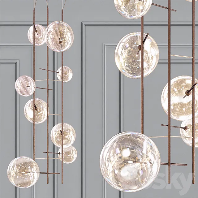 Gallotti & Radice Bolle Tela Chandelier 3DModel