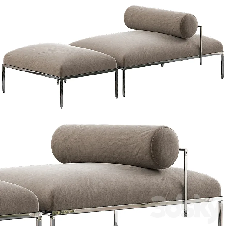 Gallotti Radice Home Oly Bench and Pouffe 3D Model Free Download