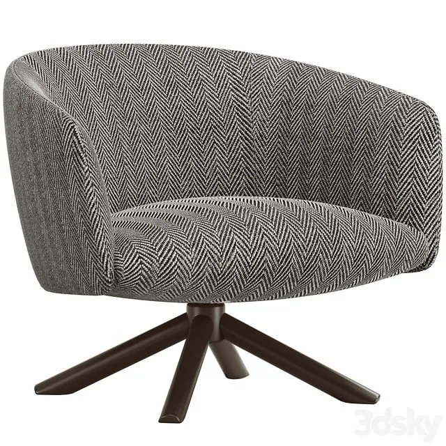 Gallotti & Radice Livre Swivel Armchair 3D Model