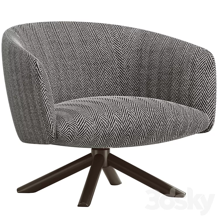 Gallotti & Radice Livre Swivel Armchair 3D Model Gallotti & Radice Livre Swivel Armchair 3D Model