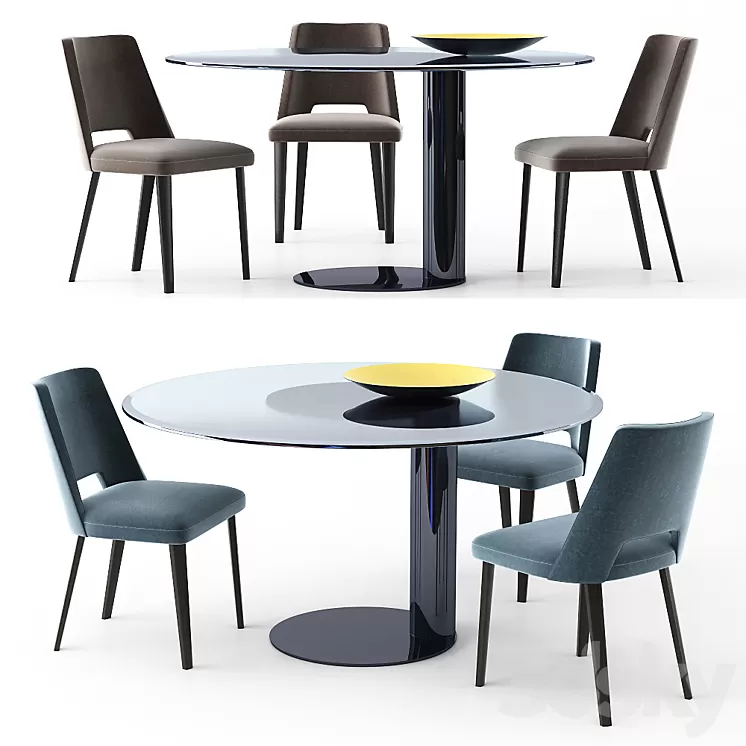 Gallotti&Radice table and chair Oto Thea 3D Model
