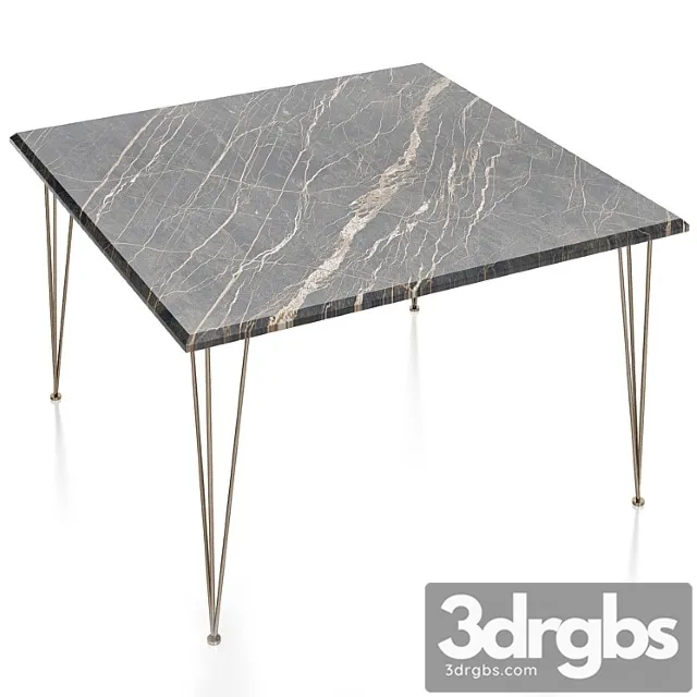 Gam home flamingo square coffee table with copper legs 2 3D Model Download
