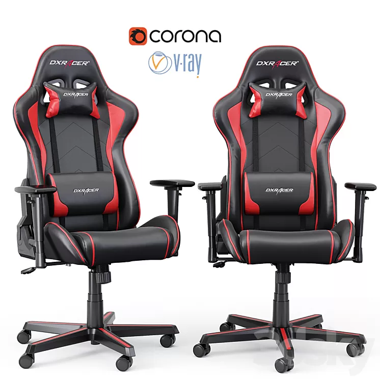 Game chair DXRacer OH / FE08 / NR 3D Model Game chair DXRacer OH / FE08 / NR 3D Model