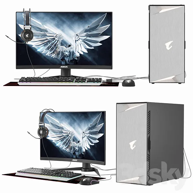 Game compyuter AORUS cf27f 3D Model