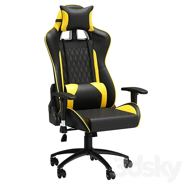 Gamer Duty Black & Yellow Chair 3D Model Gamer Duty Black & Yellow Chair 3D Model