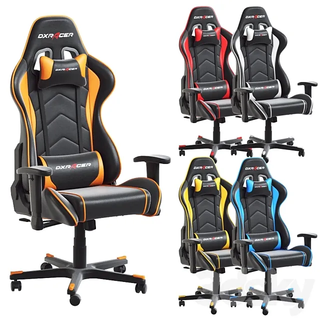 Gaming chair DXRacer Formula series. Model FE08 3DModel
