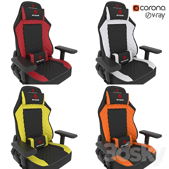 Gaming chair Red Square Lux 3DModel Gaming chair Red Square Lux 3DModel