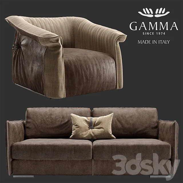 GAMMA Alfred sofa and Charlotte chair 3DModel GAMMA Alfred sofa and Charlotte chair 3DModel