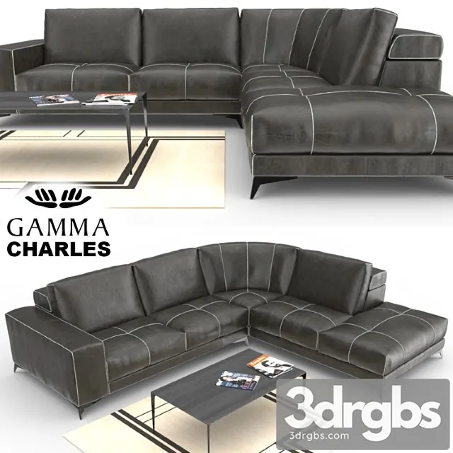 Gamma charles sofa 2 3D Model Download Gamma charles sofa 2 3D Model Download