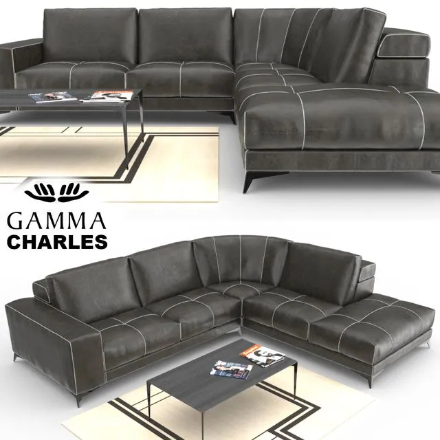 Gamma Charles Sofa 3D Model