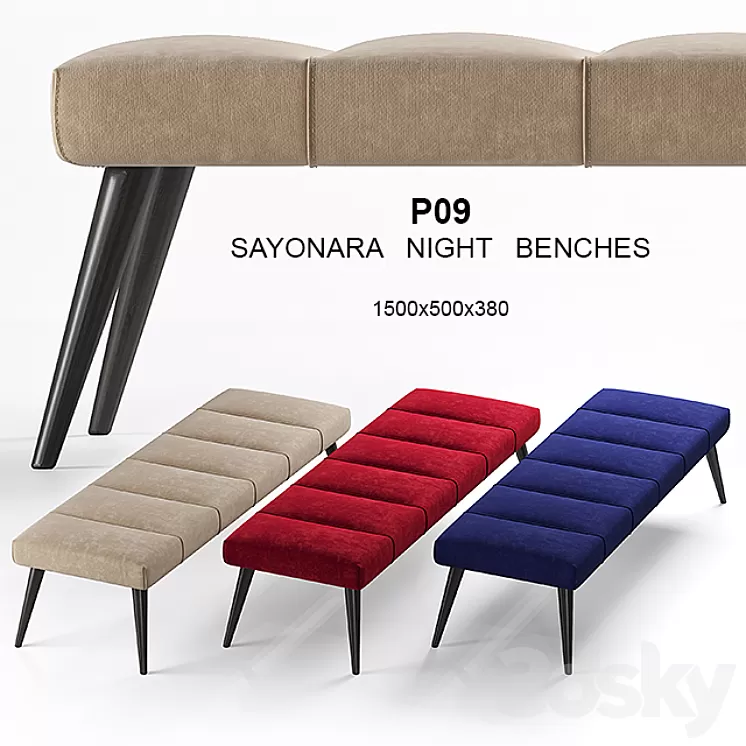 Gamma P09 Sayonara night bench 3D Model Gamma P09 Sayonara night bench 3D Model