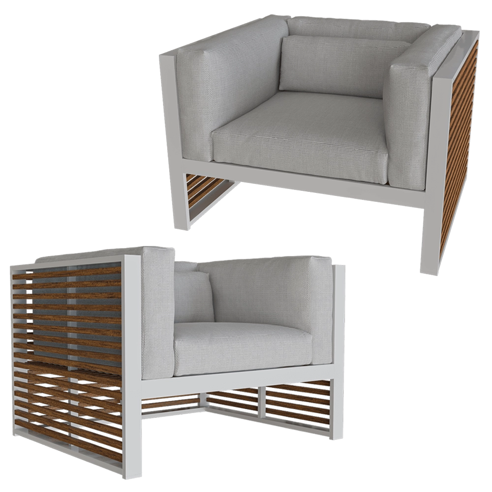 Gandía Blasco – Lounge chair DNA Teak 3D Model Gandía Blasco – Lounge chair DNA Teak 3D Model