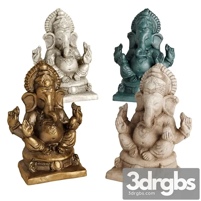 Ganesha Sitting Sculpture 3D Model Download