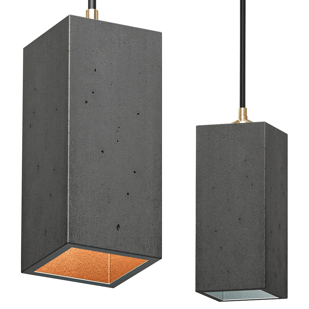 GANTlights - [B2]dark pendant lamp rectangular 3D Model