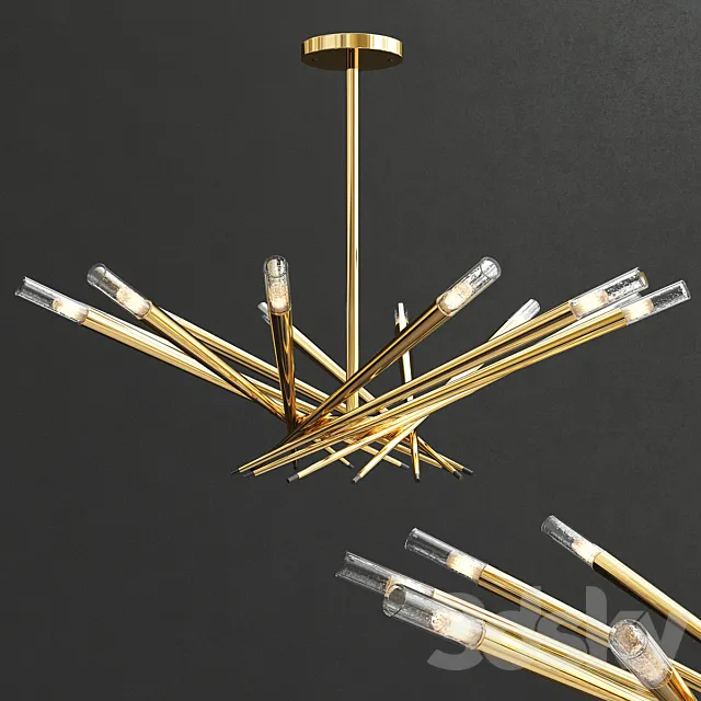 Gaobi black gold chandelier 3DModel