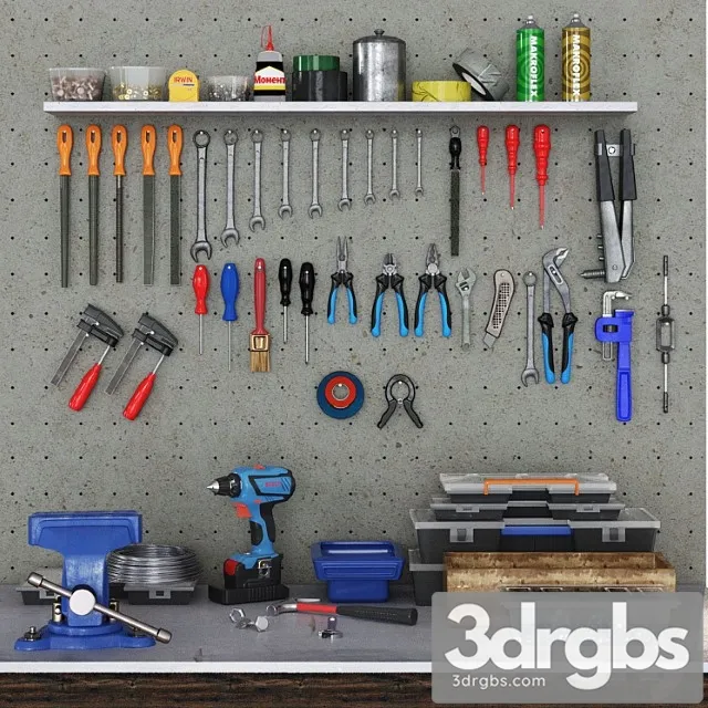 Garage tools 3D Model Download