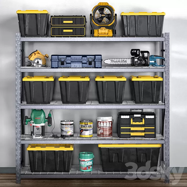 garage tools set 12 3D Model