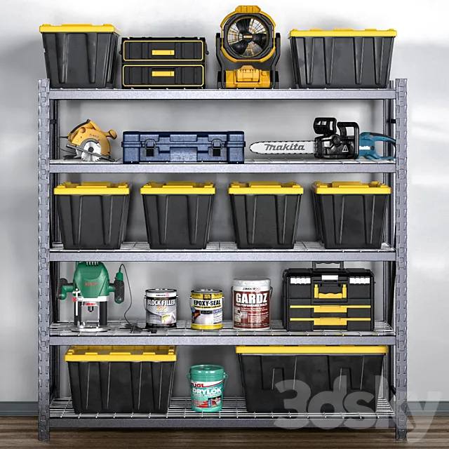 garage tools set 12 3DModel