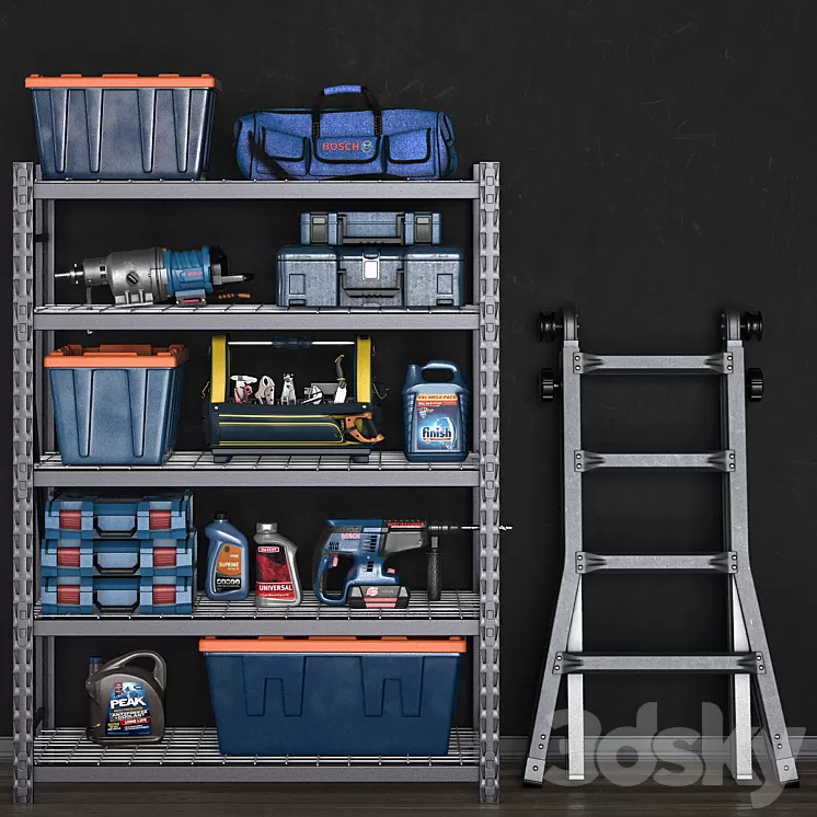 garage tools set 14 3D Model
