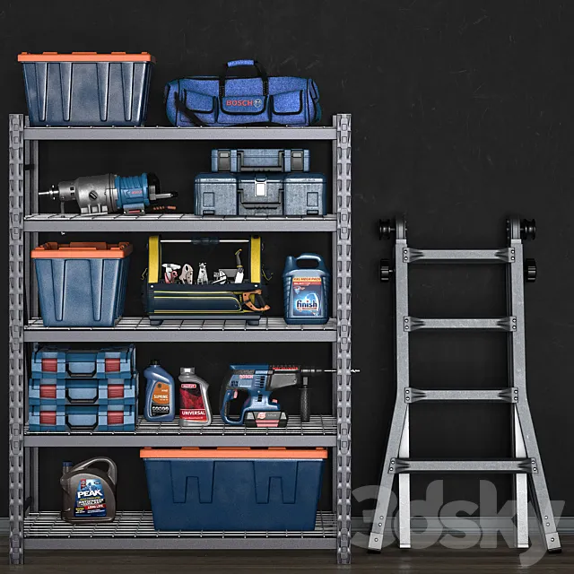 garage tools set 14 3DModel garage tools set 14 3DModel