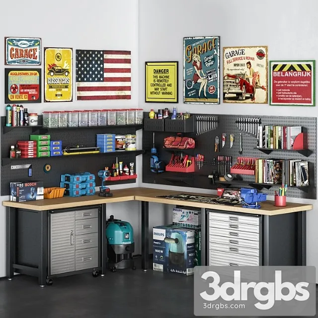 Garage tools set 15 3D Model Download